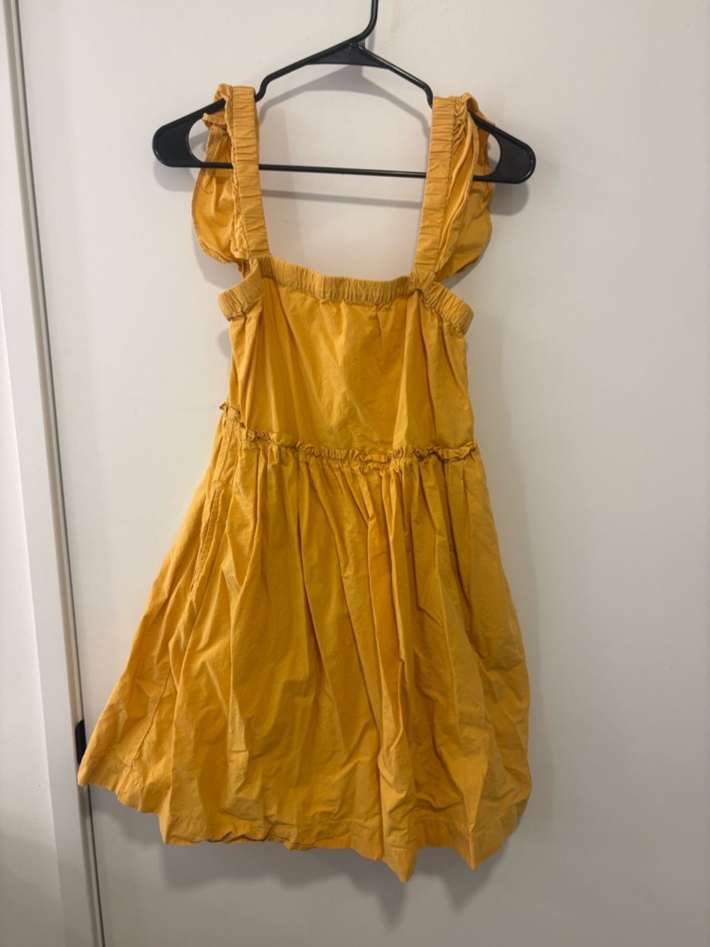 Madewell Yellow Ruffle Strap Summer Dress